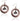 WGE-1032  Wrangler Etched Circle Alloy Horse Head Dangling Earrings Bronze