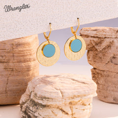 WGE-1039  Wrangler 14K Gold Plated Dangling Earrings