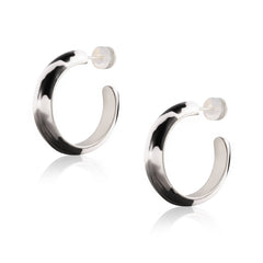WGE-CW-1132S Wrangler Cow Print  Hoop Earrings -Black
