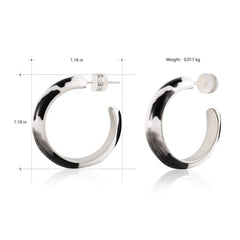 WGE-CW-1132S Wrangler Cow Print  Hoop Earrings -Black