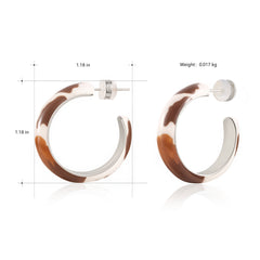 WGE-CW-1132S Wrangler Cow Print  Hoop Earrings -Coffee