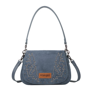 WGS639 Wrangler Western Emboss Stud Saddle Crossbody Bag