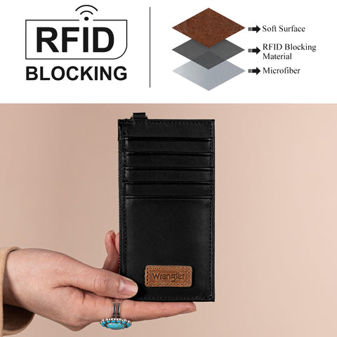 WGW-W1004  Wrangler Genuine Leather RFID Card Case Wallet