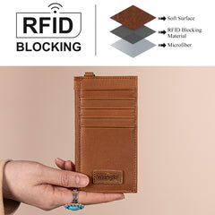 WGW-W1004  Wrangler Genuine Leather RFID Card Case Wallet