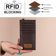 WGW-W1004  Wrangler Genuine Leather RFID Card Case Wallet