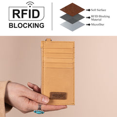 WGW-W1004  Wrangler Genuine Leather RFID Card Case Wallet