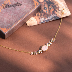 WGW-WH01   Wrangler 14k Gold Western Chain Bracelet Oval Shaped Natural Stone