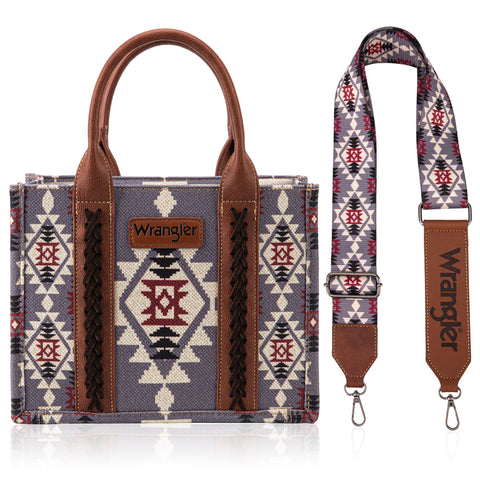 Wrangler Southwestern Dual Sided Print Canvas Tote Collection – Montana  West World