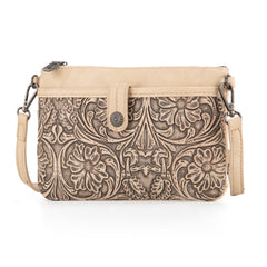 WG85-181 Wrangler Vintage Floral Tooled Collection Crossbody - Tan
