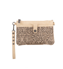 WG85-181 Wrangler Vintage Floral Tooled Collection Crossbody - Tan