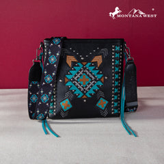 MW1248G-9360  Montana West Embroidered Aztec Collection Concealed Carry Crossbody
