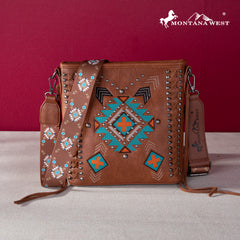 MW1248G-9360  Montana West Embroidered Aztec Collection Concealed Carry Crossbody