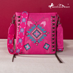 MW1248G-9360  Montana West Embroidered Aztec Collection Concealed Carry Crossbody