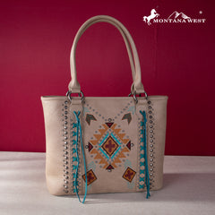 MW1248G-8317  Montana West Embroidered Aztec Collection Concealed Carry Tote