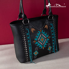 MW1248G-8317  Montana West Embroidered Aztec Collection Concealed Carry Tote