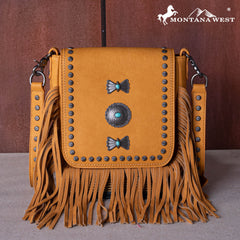 MW1270-8360   Montana West Fringe Mariposa Concho Collection Crossbody