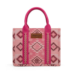 WG2209-8120S  Wrangler Aztec Pattern Dual Sided Print -Tote/Crossbody -Pink