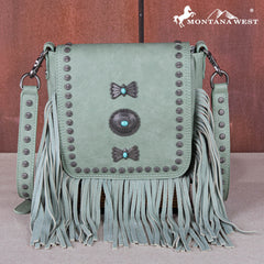 MW1270-8360   Montana West Fringe Mariposa Concho Collection Crossbody