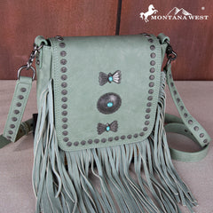MW1270-8360   Montana West Fringe Mariposa Concho Collection Crossbody