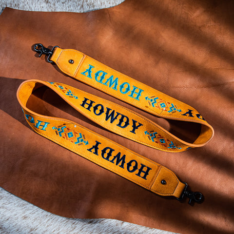 PST-1003  Montana West Western Guitar Style "HOWDY" Crossbody Strap