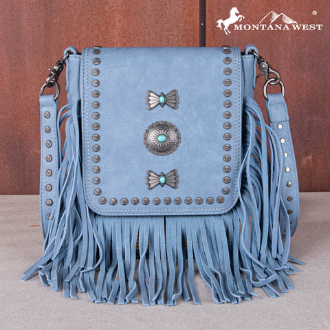 MW1270-8360   Montana West Fringe Mariposa Concho Collection Crossbody