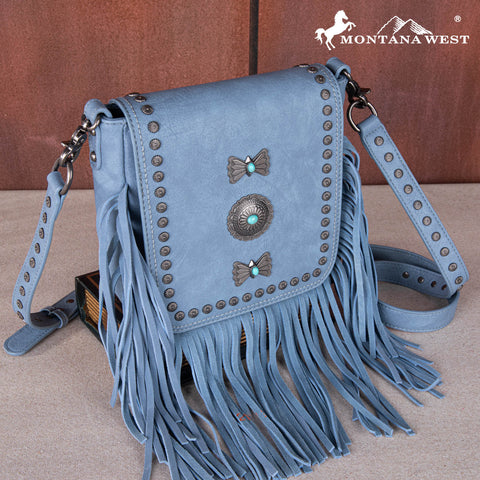 MW1270-8360   Montana West Fringe Mariposa Concho Collection Crossbody
