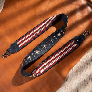 PST-1009 Montana West Western Guitar Style Stars & Stripe Crossbody Strap