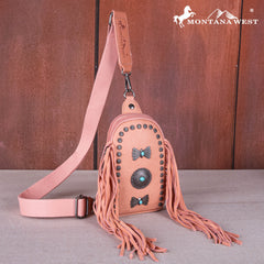 MW1270-210 Montana West Fringe Mariposa Concho Collection Sling Bag