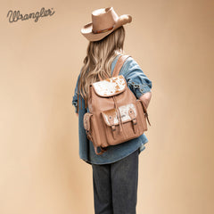 WG12-9110 Wrangler Hair-on Cowhide Backpack - Khaki