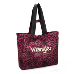 WG433-8317PP   Wrangler Leopard Print Large Tote/Crossbody -Purple