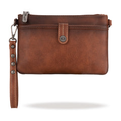 WG86-181 Wrangler Clutch/ Wristlet Crossbody Bag Collection -Brown