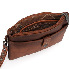 WG86-181 Wrangler Clutch/ Wristlet Crossbody Bag Collection -Brown