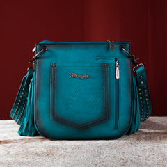 WG65-G2003 Wrangler Rivets Fringe Concealed Carry Crossbody -Turquoise