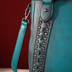 WG64-G2002 Wrangler Rivets Concealed Carry Oversize Tote/Crossbody -Turquoise