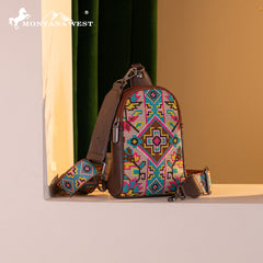 MW1278-2101 Montana West Embroidered  Collection Sling Bag