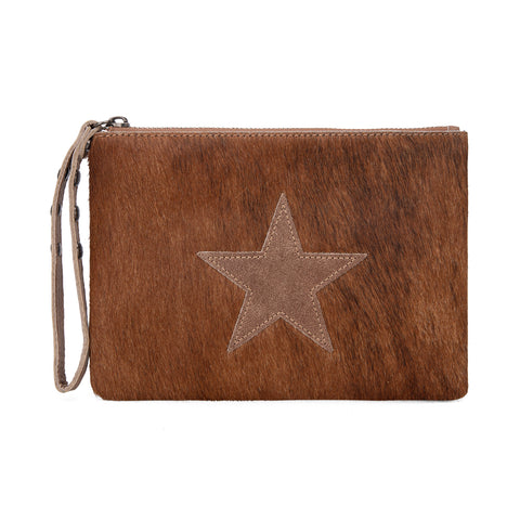 RLH-7002  Montana West Hair-On Cowhide Leather Wristlet