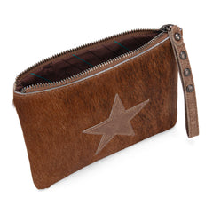 RLH-7002  Montana West Hair-On Cowhide Leather Wristlet