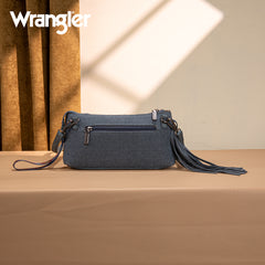 WG259-1834  Wrangler Embroidered Aztec Canvas Wristlet/Crossbody-Jean