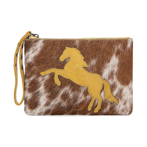 RLH-7003  Montana West Hair-On Cowhide Leather Wristlet