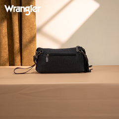 WG259-1834  Wrangler Embroidered Aztec Canvas Wristlet/Crossbody- Black