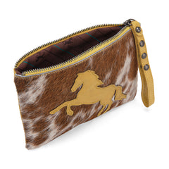 RLH-7003  Montana West Hair-On Cowhide Leather Wristlet