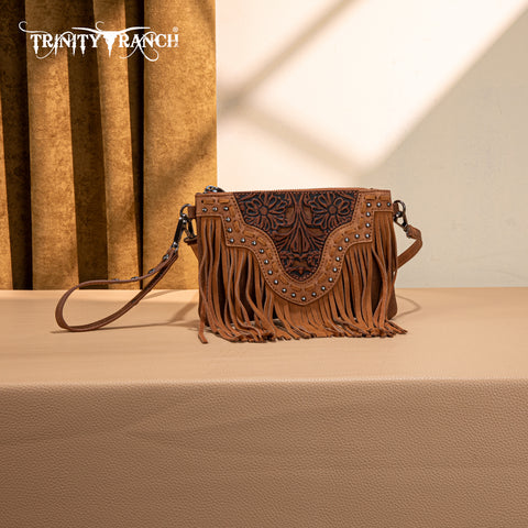 TR194-181  Trinity Ranch  Floral Tooled Collection Clutch/Crossbody