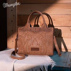 WG145G-9250  Wrangler  Embroidered  Tote/Crossbody - Khaki