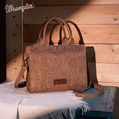 WG145G-9250  Wrangler  Embroidered  Tote/Crossbody - Khaki