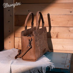 WG145G-9250  Wrangler  Embroidered  Tote/Crossbody - Khaki