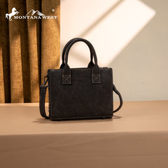 MW1331-8322   Montana West Concho Collection Small Tote/Crossbody