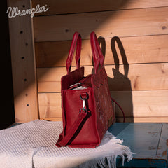 WG145G-9250  Wrangler  Embroidered  Tote/Crossbody - Red