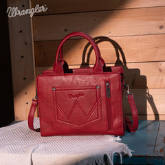 WG145G-9250  Wrangler  Embroidered  Tote/Crossbody - Red