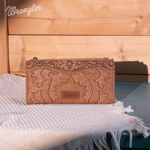 WG145-212 Wrangler Embroidered Bi-Fold Wallet - Khaki