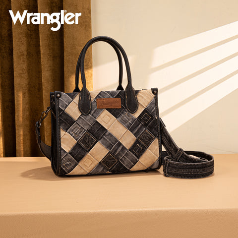 WG210-8120S  Wrangler Woven Denim Concealed Carry  Tote/Crossbody -Black